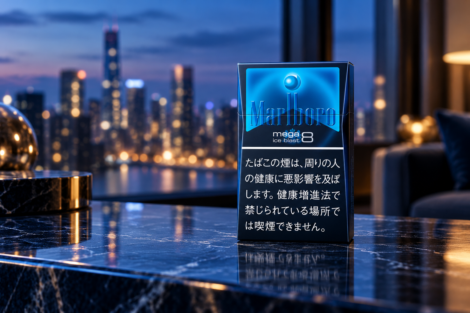 Marlboro Ice Blast Mega 8 — Single-pack product scene